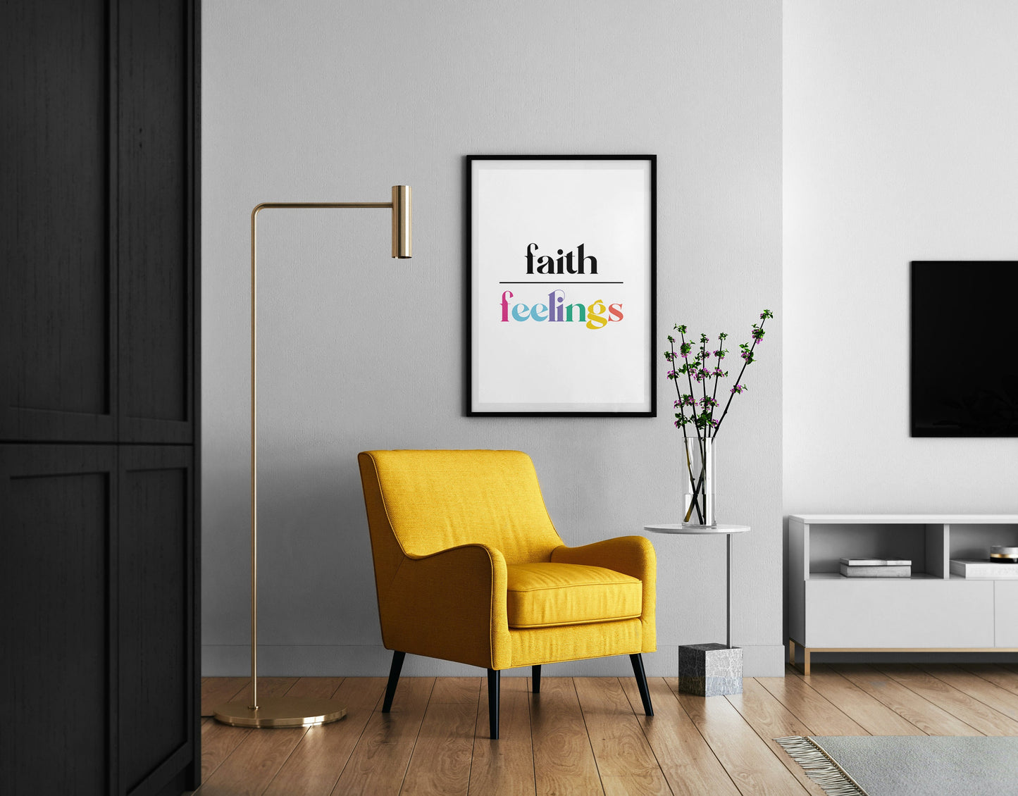 Faith over Feelings Typographic Print