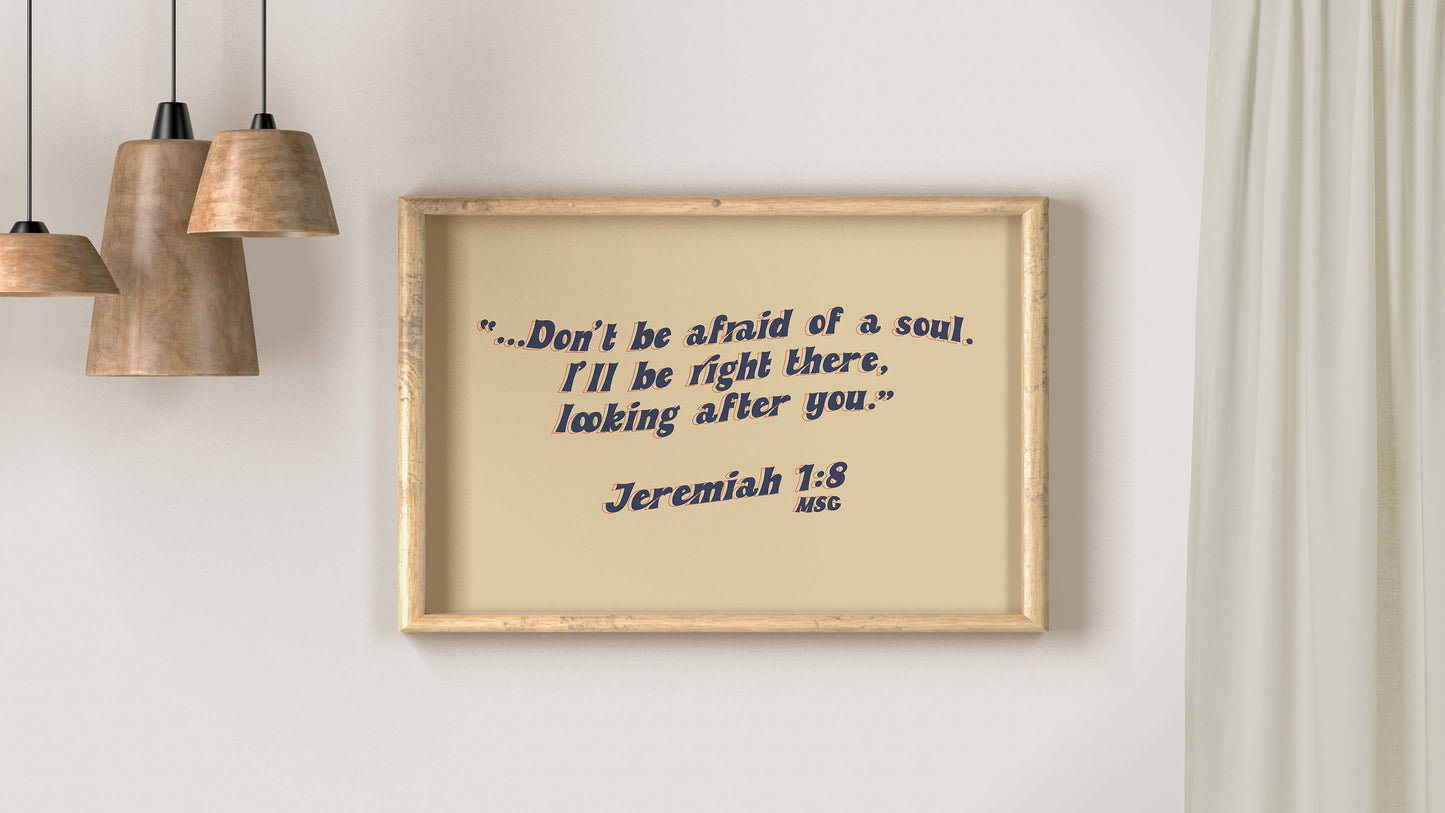 Jeremiah 1v8 Retro Print