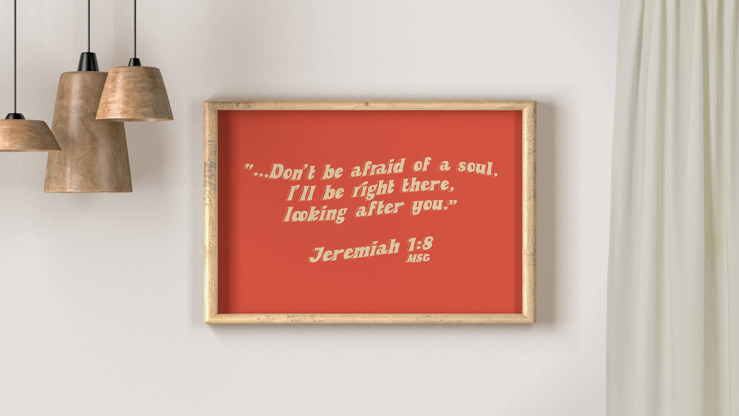Jeremiah 1v8 Retro Print