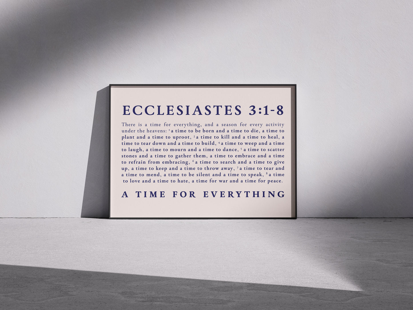 A Time for Everything - Ecclesiastes 3:1-8 Print