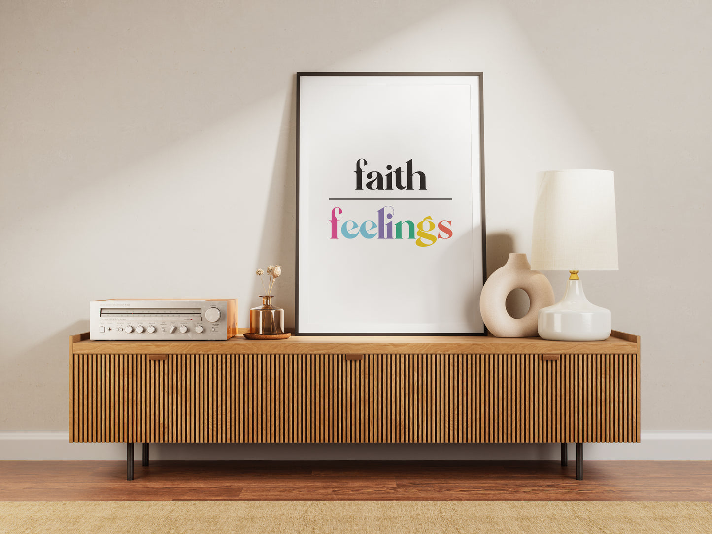 Faith over Feelings Typographic Print