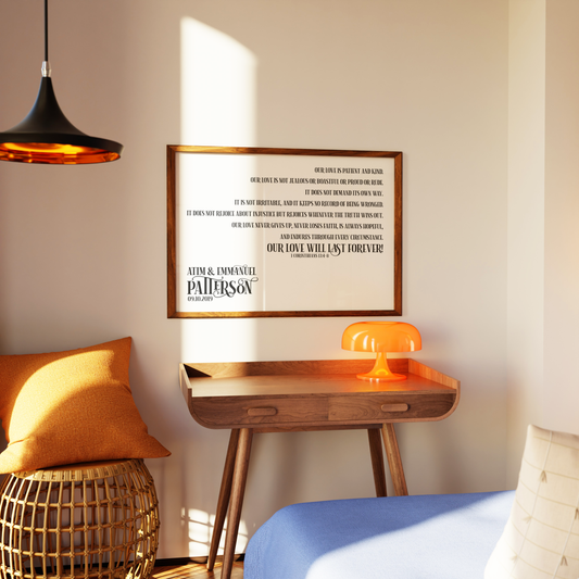 Our Love Is ... 1 Corinthians 13:4-8 Wedding Print